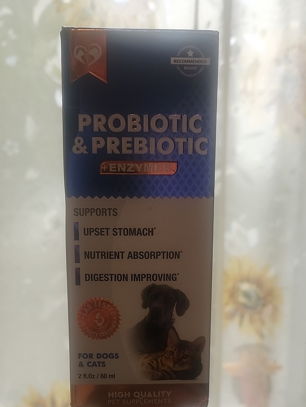 Pet Digestive Supplement Dropper Bottle - Blue & White